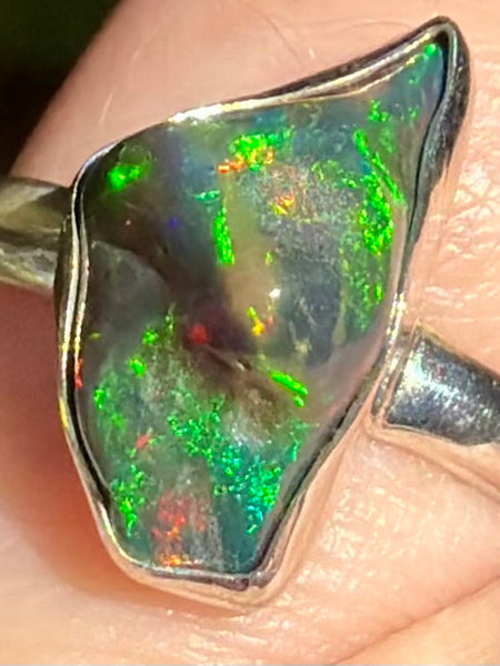Chalama Black Opal Ring Size 6 - Morganna’s Treasures