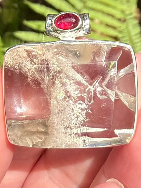 Rare Manifestation Quartz and Garnet Pendant