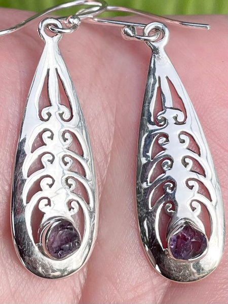 Rough Purple Amethyst Earrings - Morganna’s Treasures 