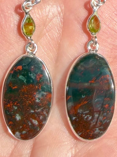 Bloodstone and Peridot Earrings - Morganna’s Treasures