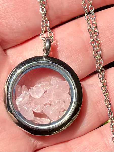 Caged Rose Quartz Pendant/Necklace