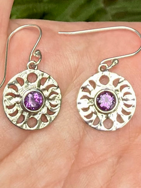 Purple Amethyst Moon Phase Earrings
