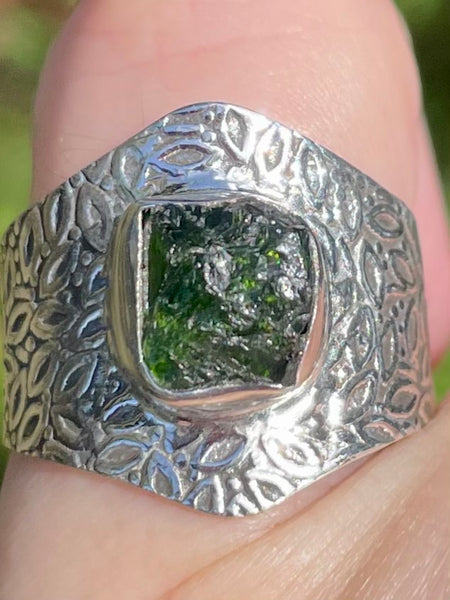 Rough Chrome Diopside Ring Size 8 - Morganna’s Treasures 