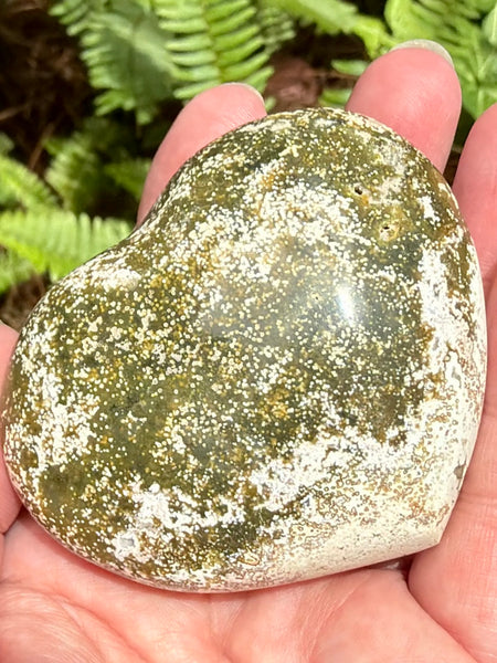 Ocean Jasper Heart Palm Stone
