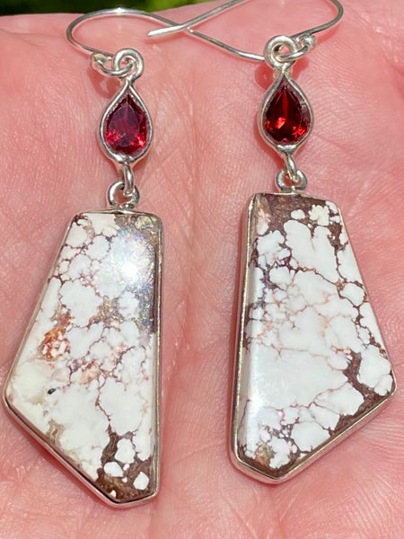 Wild Horse Jasper and Garnet Earrings - Morganna’s Treasures 