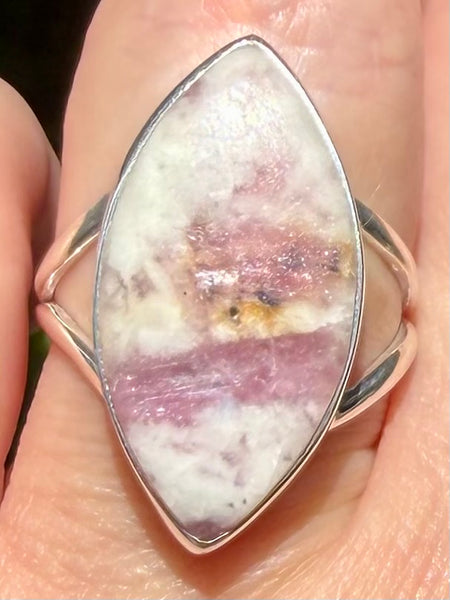 Pink Tourmaline in Quartz Ring Size 9
