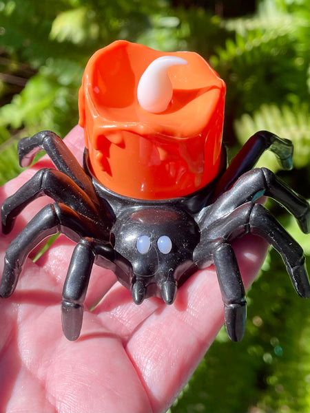 Light Up Spider Candle - Orange - Morganna’s Treasures