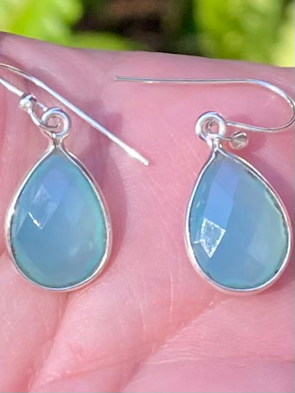 Aqua Chalcedony Earrings - Morganna’s Treasures 