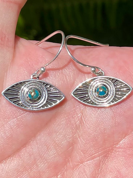 Evil Eye Blue Copper Turquoise Earrings - Morganna’s Treasures 