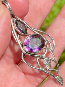 Mystic Topaz Leaf Pendant - Morganna’s Treasures 