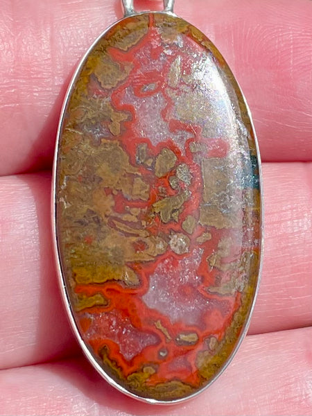 Red Seam Agate Pendant - Morganna’s Treasures