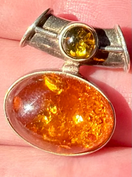 Baltic and Green Amber Pendant - Morganna’s Treasures