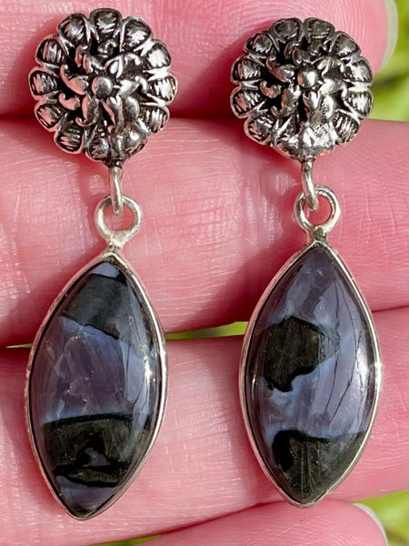 Beautiful Indigo Gabbro Earrings - Morganna’s Treasures 