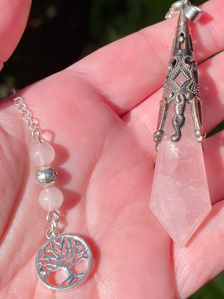 Rose Quartz Tree of Life Pendulum/Pendant