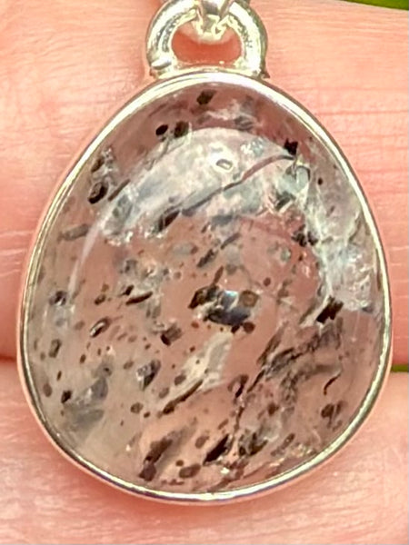 Hematite in Quartz Pendant with Rainbows - Morganna’s Treasures