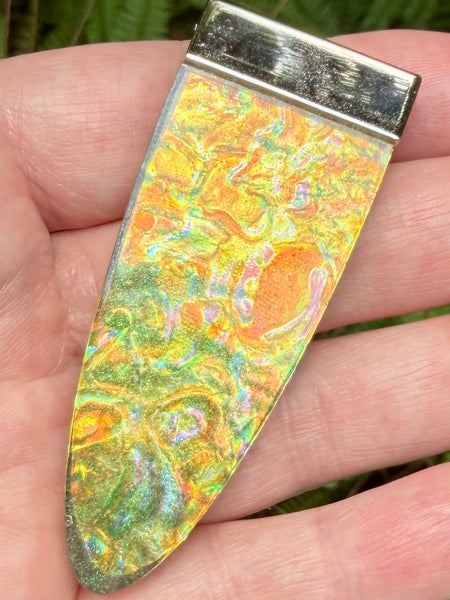"Radiance" Citrine, Moonstone, Obsidian, Orange Calcite, Green Calcite, Aluminum & Quartz Orgonite Pendant - Morganna’s Treasures