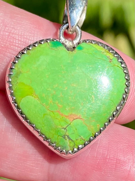 Green Mohave Turquoise Heart Pendant - Morganna’s Treasures 