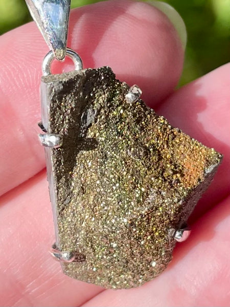 Rainbow Pyrite Druzy Pendant - Morganna’s Treasures 