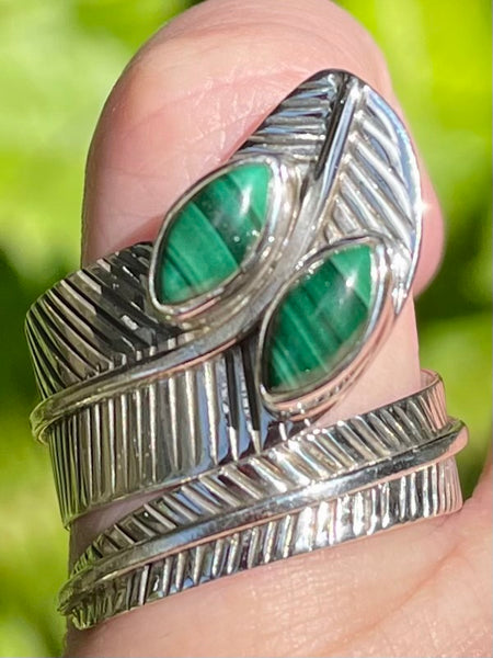 Malachite Feather Ring Size 9 - Morganna’s Treasures 