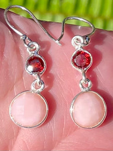 Peruvian Pink Opal and Garnet Earrings - Morganna’s Treasures 