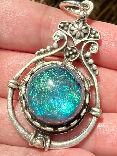 "Mermaid" Citrine, Azurite, Jet, Moonstone, Selenite, Aquamarine, Clear Quartz and Aluminum Orgonite Pendant - Morganna’s Treasures