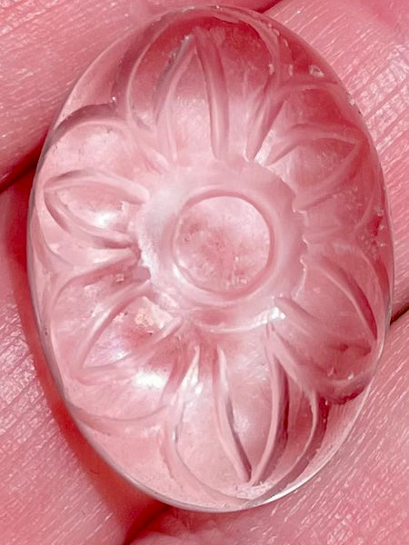 Gorgeous Clear Quartz Carved Flower Cabochon - Morganna’s Treasures
