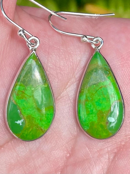 Green Mohave Turquoise Earrings - Morganna’s Treasures 