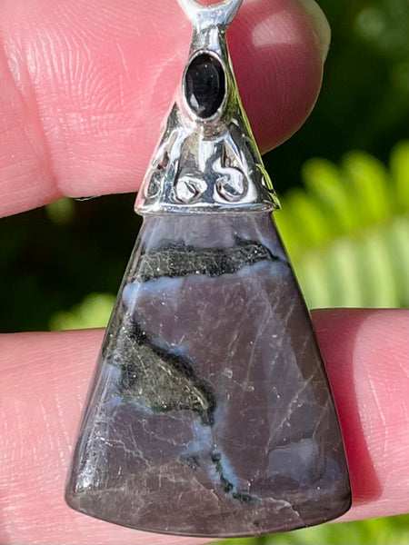 Indigo Gabbro and Black Onyx Pendant - Morganna’s Treasures 