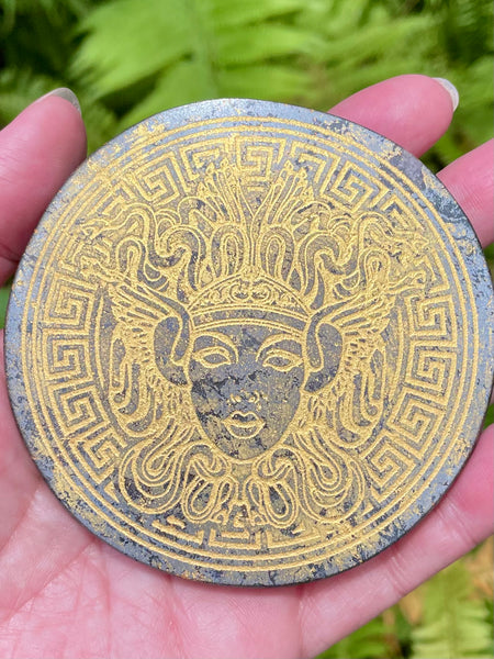 Hematite Shield of Protection Charging Plate - Morganna’s Treasures