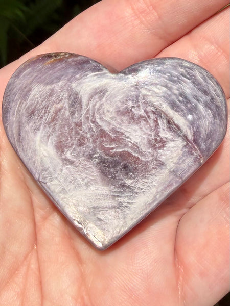 Purple Mica Heart Palm Stone - Morganna’s Treasures