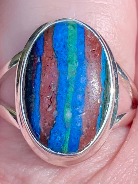 Rainbow Calsilica Ring Size 9 - Morganna’s Treasures 