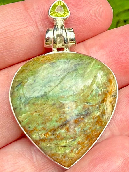 Chrome Chalcedony and Peridot Pendant - Morganna’s Treasures