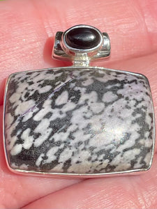 Snowflake Obsidian and Black Onyx Pendant - Morganna’s Treasures 