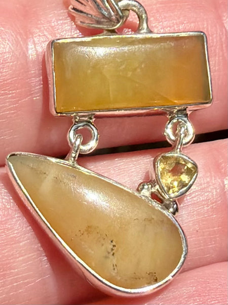 Yellow Calcite and Citrine Pendant