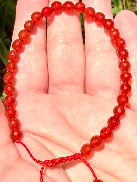 Adjustable Faceted Carnelian Bracelet - Morganna’s Treasures