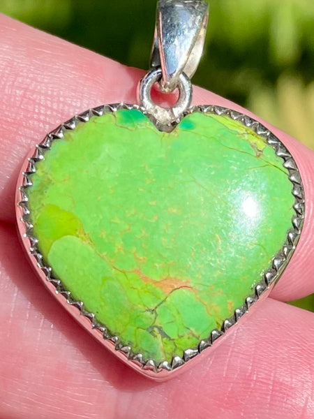 Green Mohave Turquoise Heart Pendant - Morganna’s Treasures 