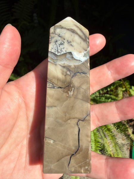 Stunning Fluorescent Volcano Agate Obelisk