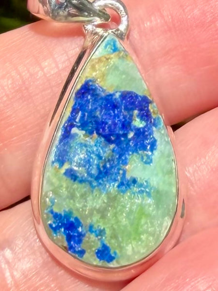 Rare Dioptase in Azurite Pendant