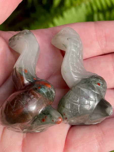 Carved Dragon Bloodstone Cobra - Morganna’s Treasures 