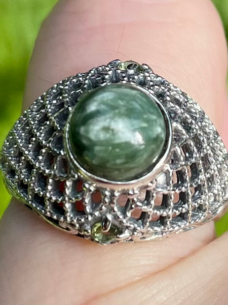 Green Seraphinite Ring Size 6 - Morganna’s Treasures 