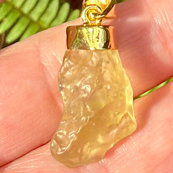18K Gold Plated Libyan Desert Glass Pendant - Morganna’s Treasures