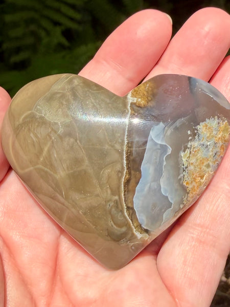 Fluorescent Volcano Agate Heart - Morganna’s Treasures