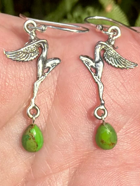 Green Mohave Turquoise Fairy Earrings - Morganna’s Treasures