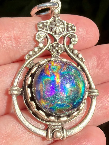 "Guardian's Shield" Thulite, Obsidian, Smoky Quartz, Black Tourmaline, Selenite, Aluminum & Quartz Orgonite Pendant