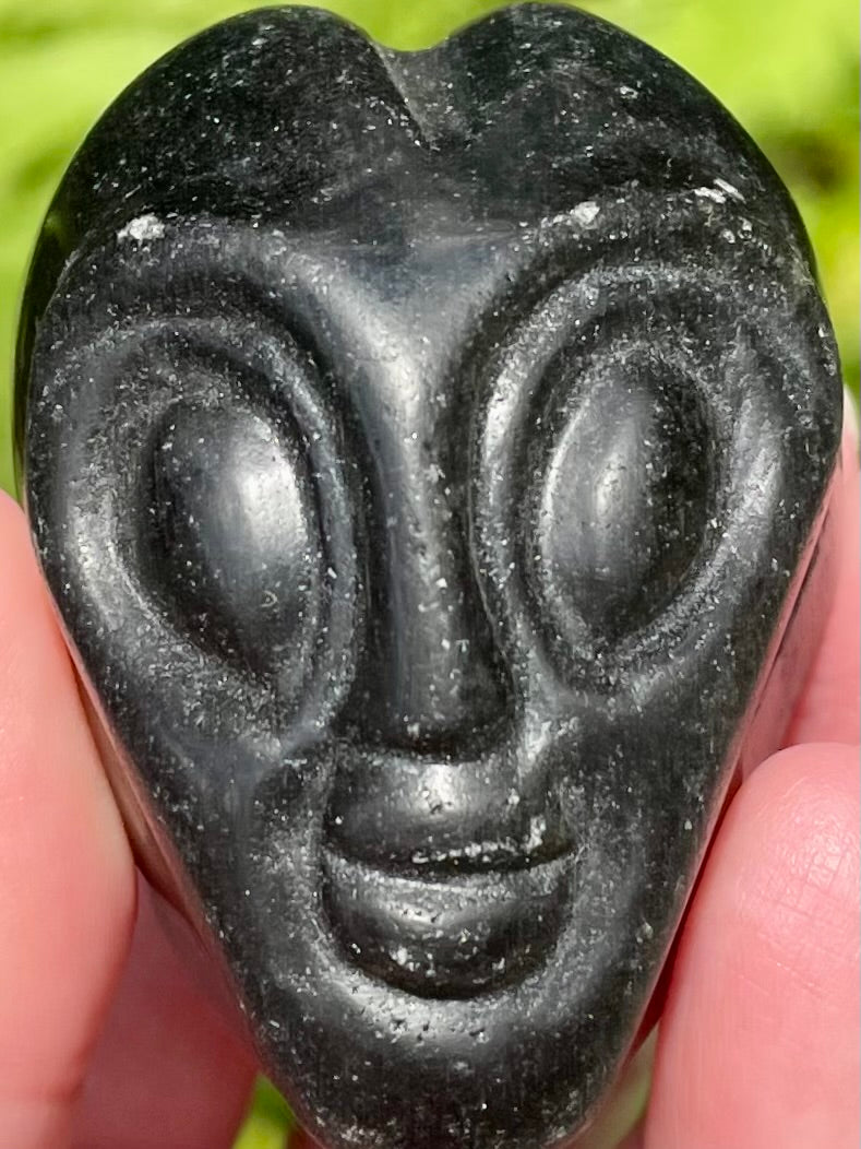 Black Obsidian Carved Alien Skulls - Morganna’s Treasures