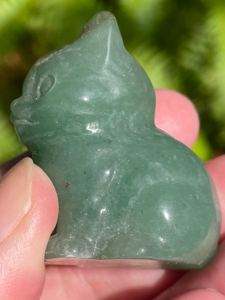 Green Aventurine Carved Cat - Morganna’s Treasures 