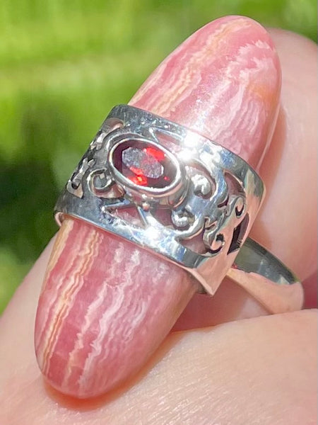 Rhodochrosite and Garnet Ring Size 6.5 - Morganna’s Treasures 