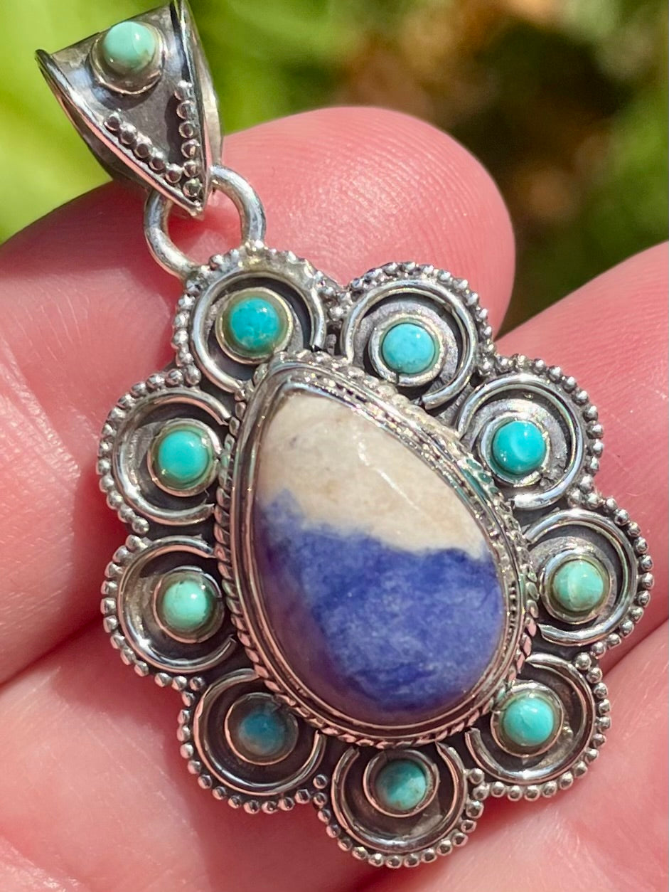 Sodalite and Turquoise Pendant - Morganna’s Treasures 