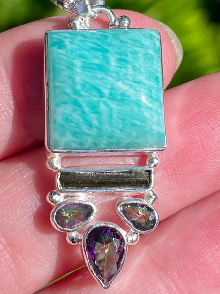 Amazonite, Green Apatite and Mystic Topaz Pendant - Morganna’s Treasures 