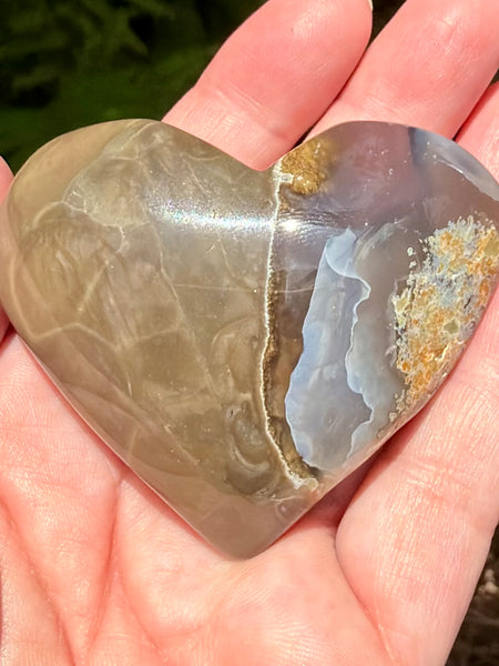 Fluorescent Volcano Agate Heart - Morganna’s Treasures